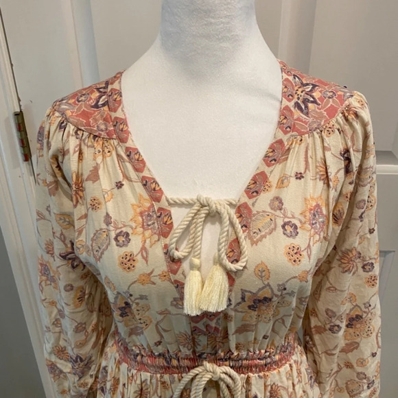 Valiante Floral Cream and Pink Mini Dress - Picture 3 of 12